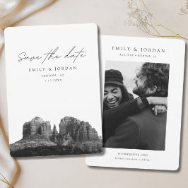 セドナSave the Date Black & White 結婚's 招待状