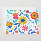 セニョリータ1歳の誕生日、メキシコのフローラフォークアート 招待状 (裏面)