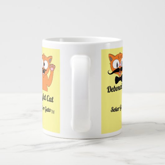 セニョールガトファイブイメージ可愛い口ひげの猫 ジャンボコーヒーマグカップ (裏面)