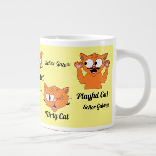 セニョールガトファイブイメージ可愛い口ひげの猫 ジャンボコーヒーマグカップ