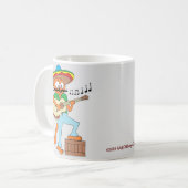 セニョールガト™歌うメキシコの口ひげ、ギター付き コーヒーマグカップ (正面左)