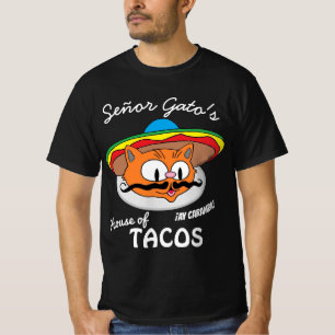 セニョール・ガトのタコスハウス メキシカン・カルトゥーン・キャット Tシャツ