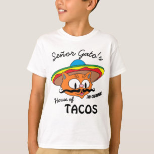 セニョール・ガトのタコスハウス メキシカン・キャラクター・キャット Tシャツ
