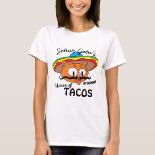 セニョール・ガトのタコスハウス メキシカン・キャラクター・キャット Tシャツ
