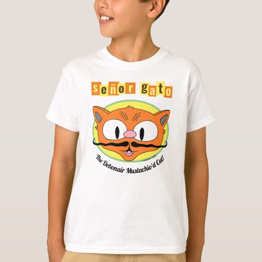 セニョール・ガトー™ おしゃれなヒゲ猫! Tシャツ (正面)