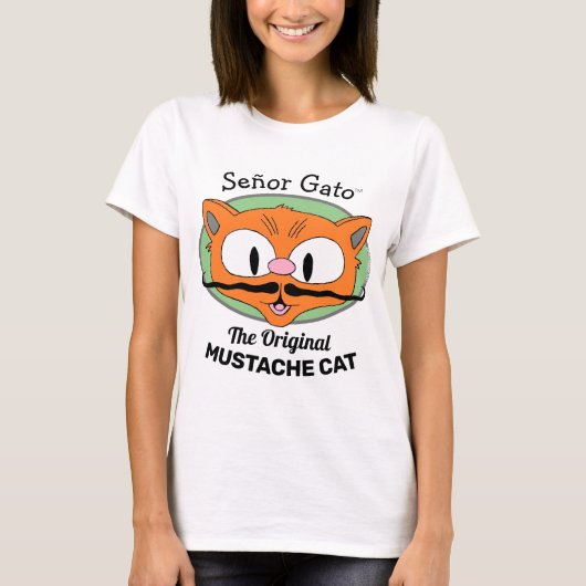 セニョール・ガトー™ オリジナル・ヒゲ猫 Tシャツ (正面)