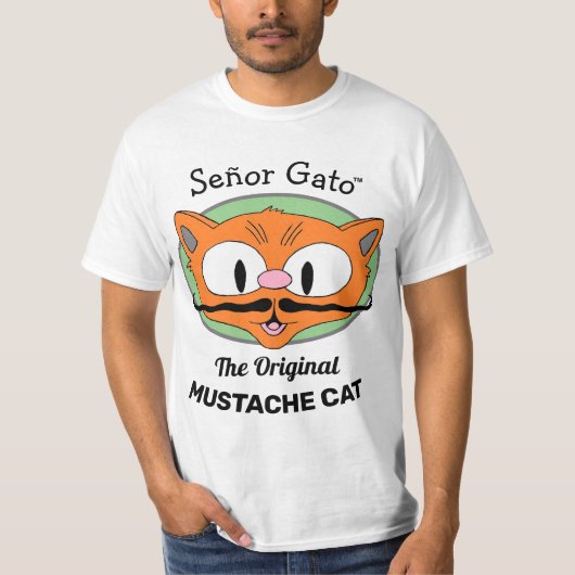セニョール・ガトー™ オリジナル・ヒゲ猫 Tシャツ (正面)