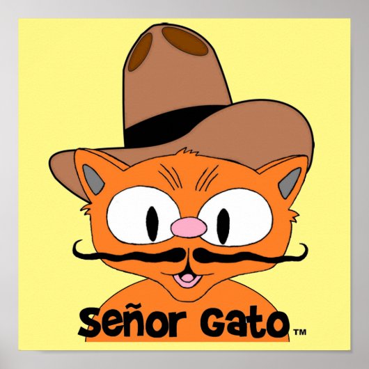 セニョール・ガト・カートゥーン・ヒゲ猫カウボーイ ポスター (正面)