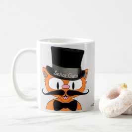 セニョール・ガト カートゥーン 口髭 猫 トップハット シャツネクタイ コーヒーマグカップ