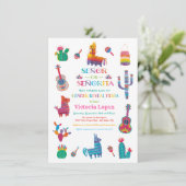 セニョール・セニョリータ性別でフェスタの赤ちゃんシャワーを明らかにする 招待状 (スタンド正面)