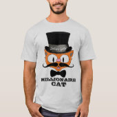 セニョールGato漫画ミリオネアの口ひげキャットボウタイ Tシャツ (正面)