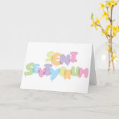 『セニ・セビヨラム』トルコ語で愛している カード (黄色い花)