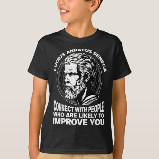 セネカのストイやる気を起こさせるック哲学者 Tシャツ (正面)