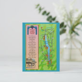 セネカレイクワイントレイルヴィンテージはがき ポストカード (スタンド正面)