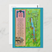 セネカレイクワイントレイルヴィンテージはがき ポストカード (正面/裏面)