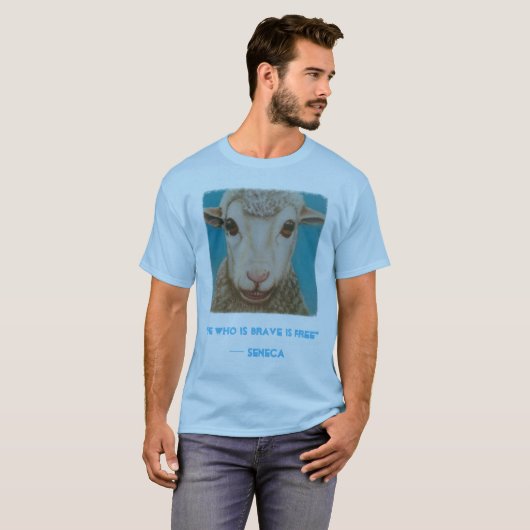 セネカ人の引用文の冷静なヒツジのワイシャツ Tシャツ (正面フル)
