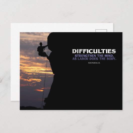 セネカ感動的引用文「困難」 ポストカード (正面/裏面)