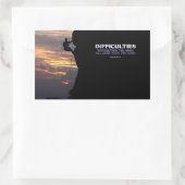 セネカ感動的引用文「困難」 長方形シール (バッグ)