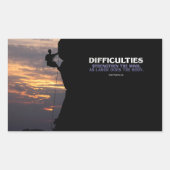 セネカ感動的引用文「困難」 長方形シール (正面)