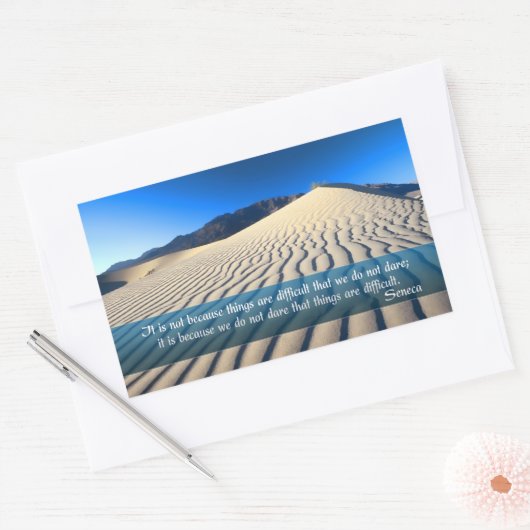 セネカ感動的引用文「Dare」 長方形シール (封筒)