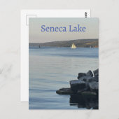 セネカ湖はがきに帆船 ポストカード (正面/裏面)