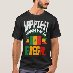 セネガにいる時に最も幸せなセネガル国旗 Tシャツ