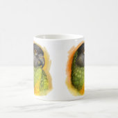 セネガルのオウムの現実的な絵画 コーヒーマグカップ (中央)