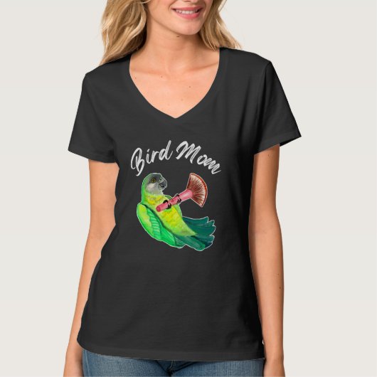 セネガルのオウム鳥ママ水色 Tシャツ (正面)