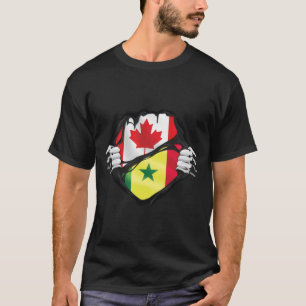 セネガルのカナダ人手裂ルーツ国旗 Tシャツ