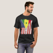 セネガルのセネガル系アメリカ国旗のzip tシャツ (正面フル)