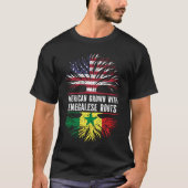 セネガルのルーツを持つアメリカ人アメリカ国旗 Tシャツ (正面)