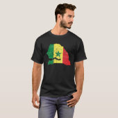 セネガルの動揺して地図とセネガル国旗 Tシャツ (正面フル)