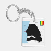 セネガルの国の地図の旗 キーホルダー (正面左)