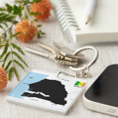 セネガルの国の地図の旗 キーホルダー (正面右)