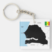 セネガルの国の地図の旗 キーホルダー (正面)