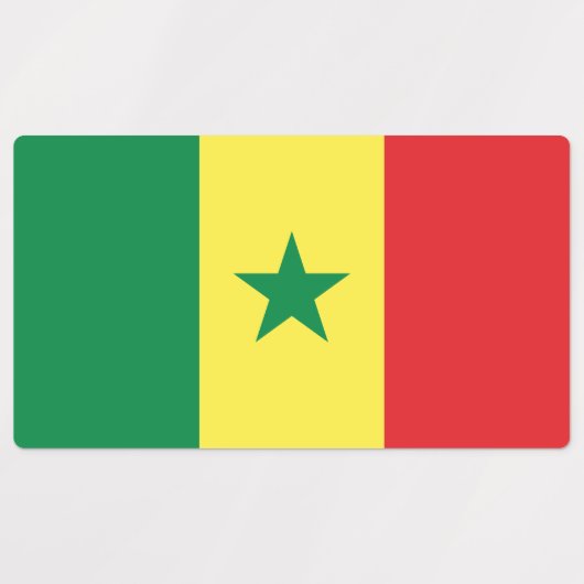 セネガルの国旗 ラベル (デザイン2)