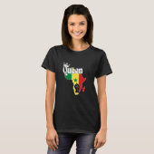 セネガルの女王でセネガル国旗を持つアフリカの地図F Tシャツ (正面フル)