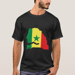 セネガルの旗の地図 Tシャツ