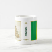 セネガルの旗 + 地図のマグ コーヒーマグカップ (中央)