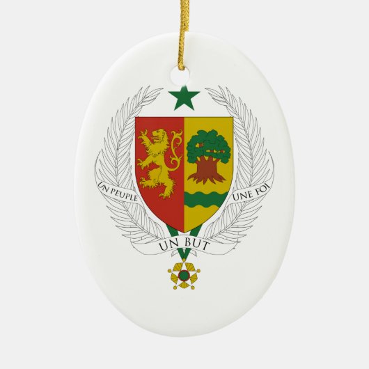 セネガルの紋章付き外衣 セラミックオーナメント (正面)