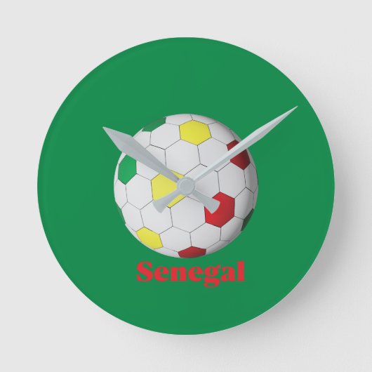 セネガルサッカー ラウンド壁時計 (正面)