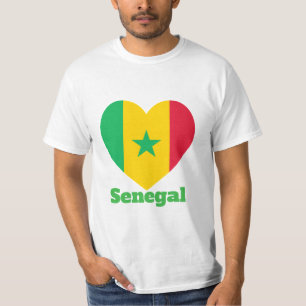 セネガルハート国旗Tシャツ Tシャツ