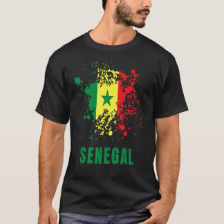 セネガルレトロヴィンテージウォーターカラーズスポーツセネガル Tシャツ