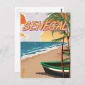 セネガルヴィンテージビーチポスター ポストカード (正面/裏面)