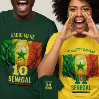 セネガル代表サッカーフラッグ・ヘリテージサッカー Tシャツ