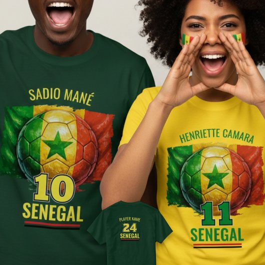 セネガル代表サッカーフラッグ・ヘリテージサッカー Tシャツ