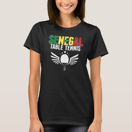 セネガル卓球セネガルのピンポンのサポート Tシャツ (正面)