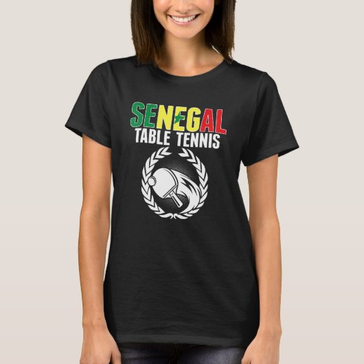 セネガル卓球セネガルのピンポンサポル Tシャツ (正面)