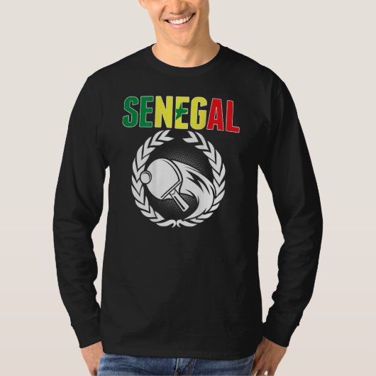 セネガル卓球 セネガルを応援する卓球愛好家 Tシャツ (正面)