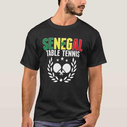 セネガル卓球 セネガル人ピンポン応援 Tシャツ (正面)